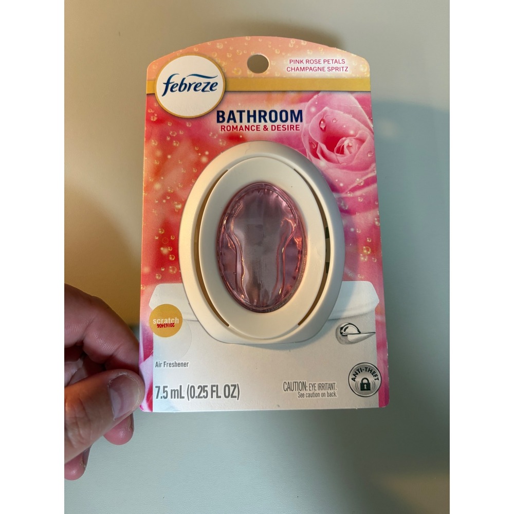 Febreze Bathroom Romance & Desire Air Freshener Pink Rose Champagne 7.5mL NEW